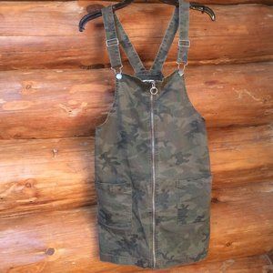 Camouflage Full Zip Up Bib Overall Festival SO Y2K Dress Size Medium